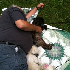 Napping at Camp with the Fur babies......