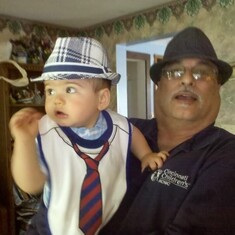 Liam and GP with hats