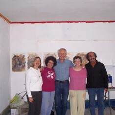 Sheila, Kathi, Rick, Arlene Miriam, Homare: Inaugurating Miriam's first studio.