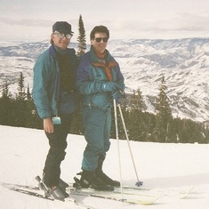 Rick & JB skiing