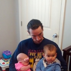 Grandpa with Paityn and Jayden