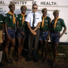 Rick with Scouts in Nigeria