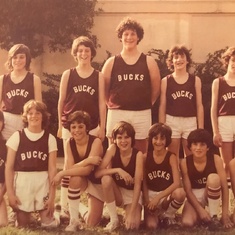 the 1976 championship Buck basketball team, Coach Bob Browne's team, led by Rick (bottom center)