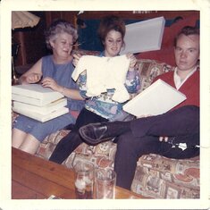 My mom at 18 with Joyce and her husband, Terry at a baby shower.