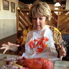 I took my mom to Cape Cod and she ordered the biggest lobster.
