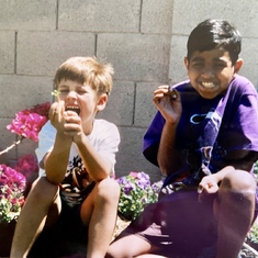 Nick loved Rishi. Rish loved to come and help us and look at our garden when we first moved in.