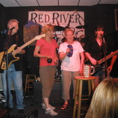 Mom and Andrea singing with the Red River Band