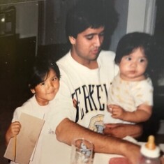 Rita and Tasha with their father Chandu Karadi
