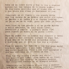 Poema que mi Papa nos escribio en memoria de mi Mama. 