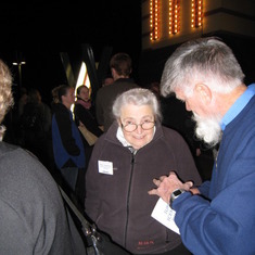 Prof. Mildred S. Dresselhaus and Professor Robert (Bob) Lee Zimmerman discussing during the IUMRS in Sydney, Australia