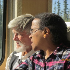 Bob and Adelaide on the Alaska Railroad