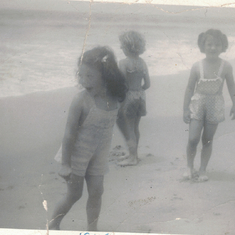 At the beach at 4 years old