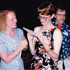 Robbie and Sheila and Paul at 25th class reunion 1995 