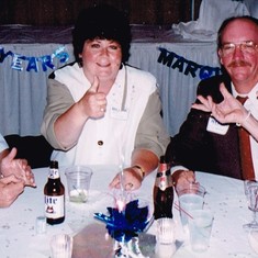 Kenny and wife, Robbie and Tim at 25th class reunion 1995