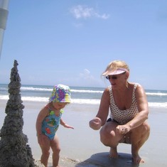 Sarah and Grandma Robbie in New Smyrna Beach 2009