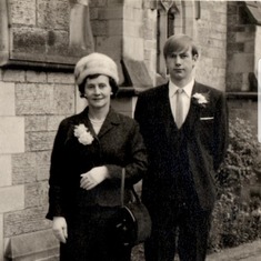 With his mother at his brothers wedding.  He was 16 years