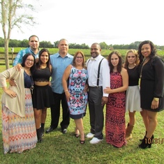 The whole family at Jennys wedding.