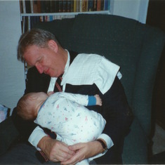 Grandpa and baby Josiah Cohen taking a little nap