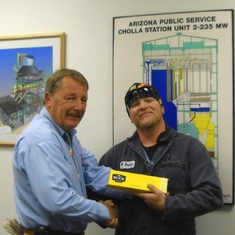 Robert presenting to Wes DeSpain for his Safety Committee Service
