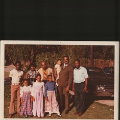 RDT Family pic w Uncles & Cousins & 4 kids.Wearing our throw back Adventist quaker dresses  LOL  :D