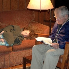 Anna and grandpa reading