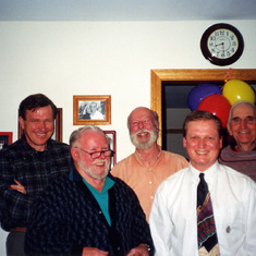 Talisman's steady crew in 1999. Left to right, Jack Carey, Al Berry, Bob, Peter Brown, Ralph Clarke