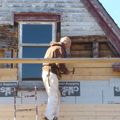 100 Year Face Lift in 2013.  Bob working on the house in Newfoundland that his father built over a century ago.  Shared by Huw
