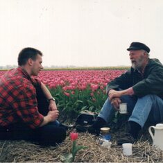 Bob in the Dutch tulip fields - 1999