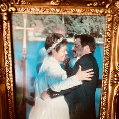 Bob and I on our wedding day we were married 18 years very blessed years 