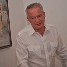 At his send off  dinner in August 2011