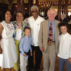 With author Taylor Branch, activist Fran Jemmott, Crystal Hayling and grandsons