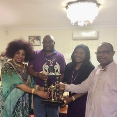 Change of baton at 2019 club AGM - formal hand over of Presidential trophy