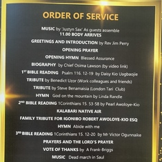 Order of Service 3/09/2020