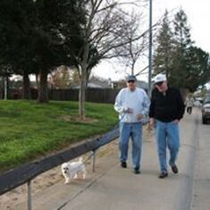 Dad and Bill walking with Pres