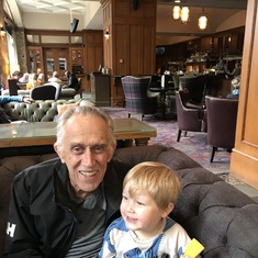 With great nephew Samuel in Whistler, B.C. (2019)