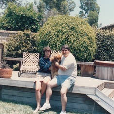with his favorite daughter and his favorite dog in 1986