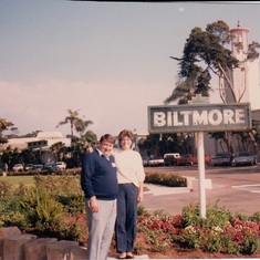 At The Biltmore in Santa Barbara with Jennifer in the 1980's