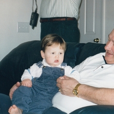With his first grandson, Sam