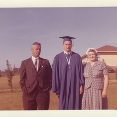 High school graduation in 1962 with his parents