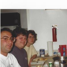 Having dinner Dean, Robert, Heidi Aruba 1996