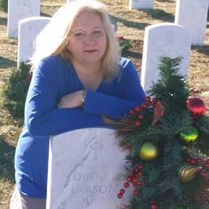 Me at Rob's grave site Christmas last year