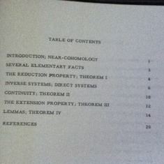 Master's Thesis table of contents