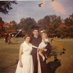 Dad at Grad School Graduation w/ Lelia and Jane