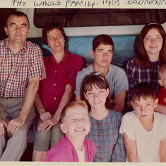 Robert, Joan, John, Netta, Rob, Jim, Mary, Bill (clockwise).  Las Cruces NM, 1965
