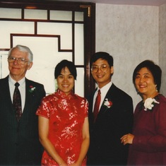 Bob, Teresa, David, Joanie at Teresa & David's wedding; Rockville, MD; July 1997