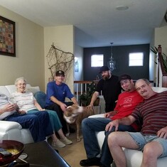 Fr left: With late Grandpa Bob (Robert Sr), Grandma Nora, Mason, Cory, and Dad (Robert Jr.)