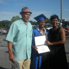 Jasma's graduation with her parents Bobby and Cheryl