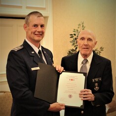 Colonel Bob Fiorenza, receiving an award at a Civil Air Patrol ceremony in 2019.