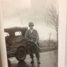 Bob in WWII action with his First Lieutenant's jeep