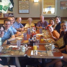 Aslin family gathering in 2009 at George Webb's restaurant